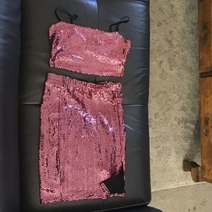 Sequined 2 piece Crop Top